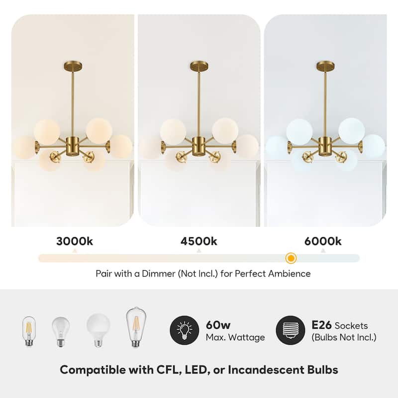 CO-Z Modern Linear Sputnik Pendant Chandelier (6/8/12 - Light)