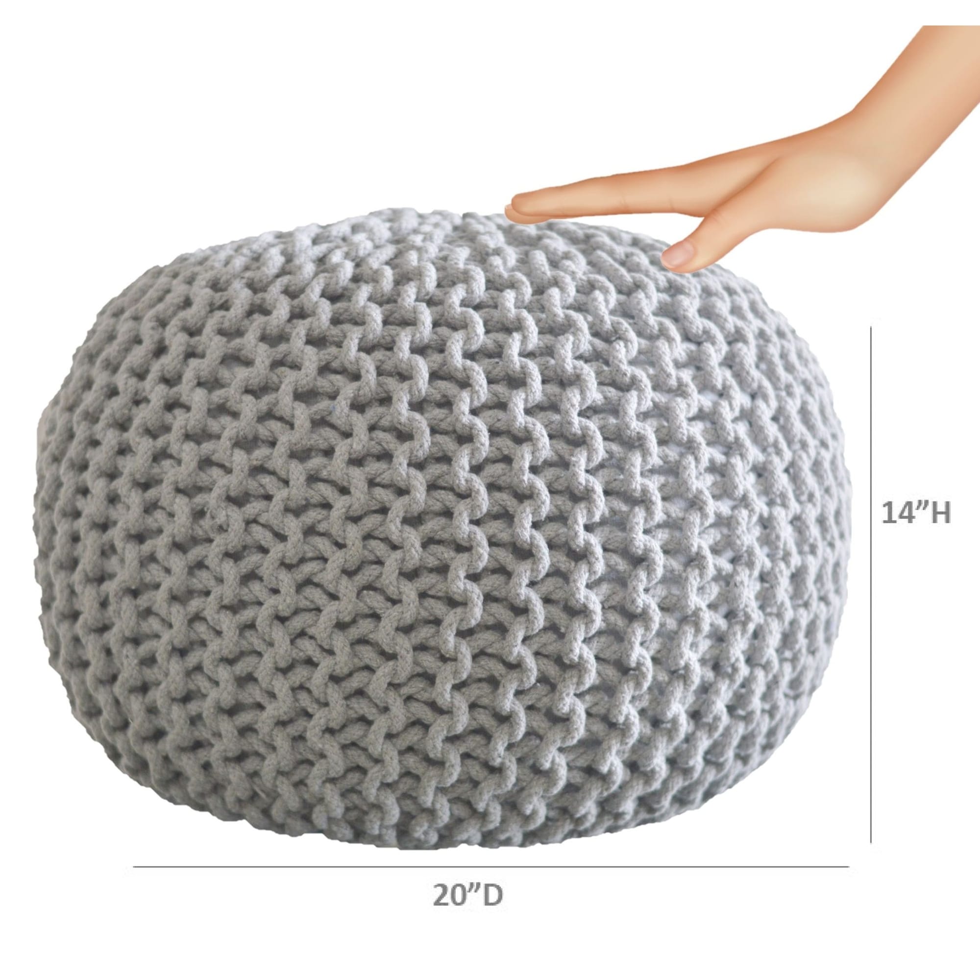 Lychee knitted cotton round pouf ottoman new arrivals
