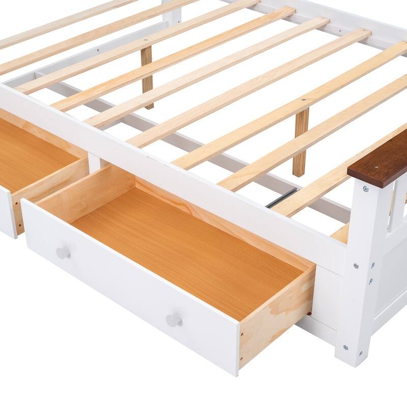 3-Pieces/1-Piece Bedroom Sets Full/Queen Size Platform Bed with Nightstand(USB Charging Ports) and 6-Drawer Storage Chest