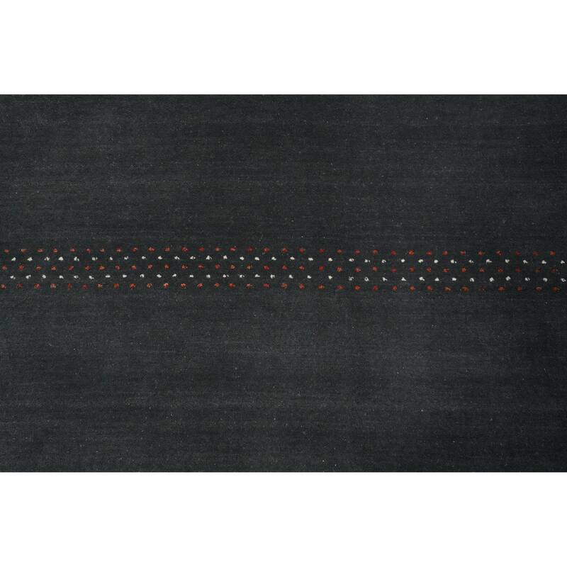 Hand Knotted Oriental 100% Wool Carpet Tribal Animal Pictorial Greys & Charcoal Gabbeh Area Rug - 7' 10'' X 4' 10''