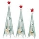 preview thumbnail 1 of 7, Costway Set of 3 Tower Shaped Christmas Trees (3ft/3.5ft/4ft) - See Details as pic shows - 3 Foot