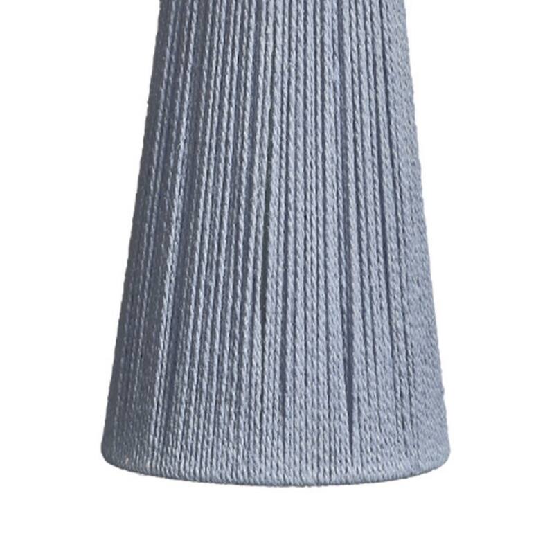 Liya 18 Inch Table Lamp, Cone Shade and Tapered Base, Textured Blue Finish