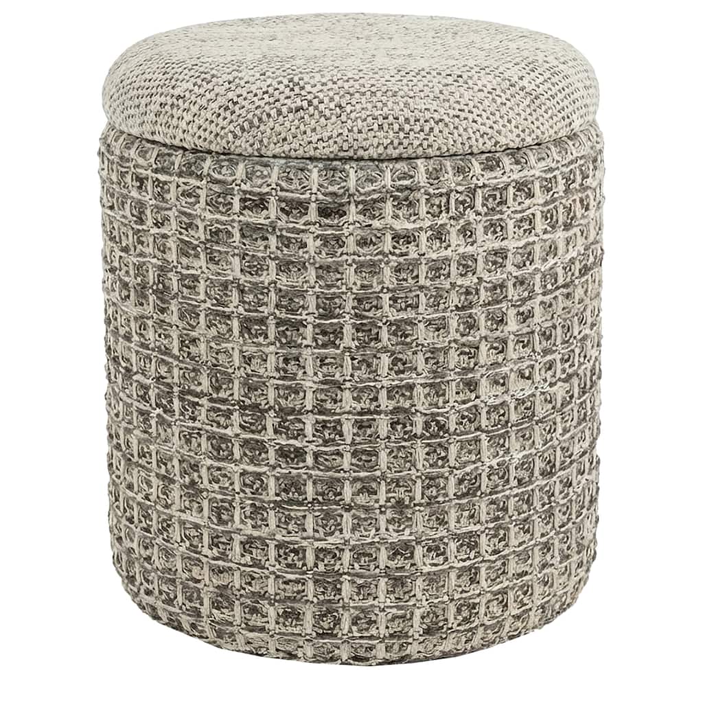 Modern Fabric Round Storage Ottoman