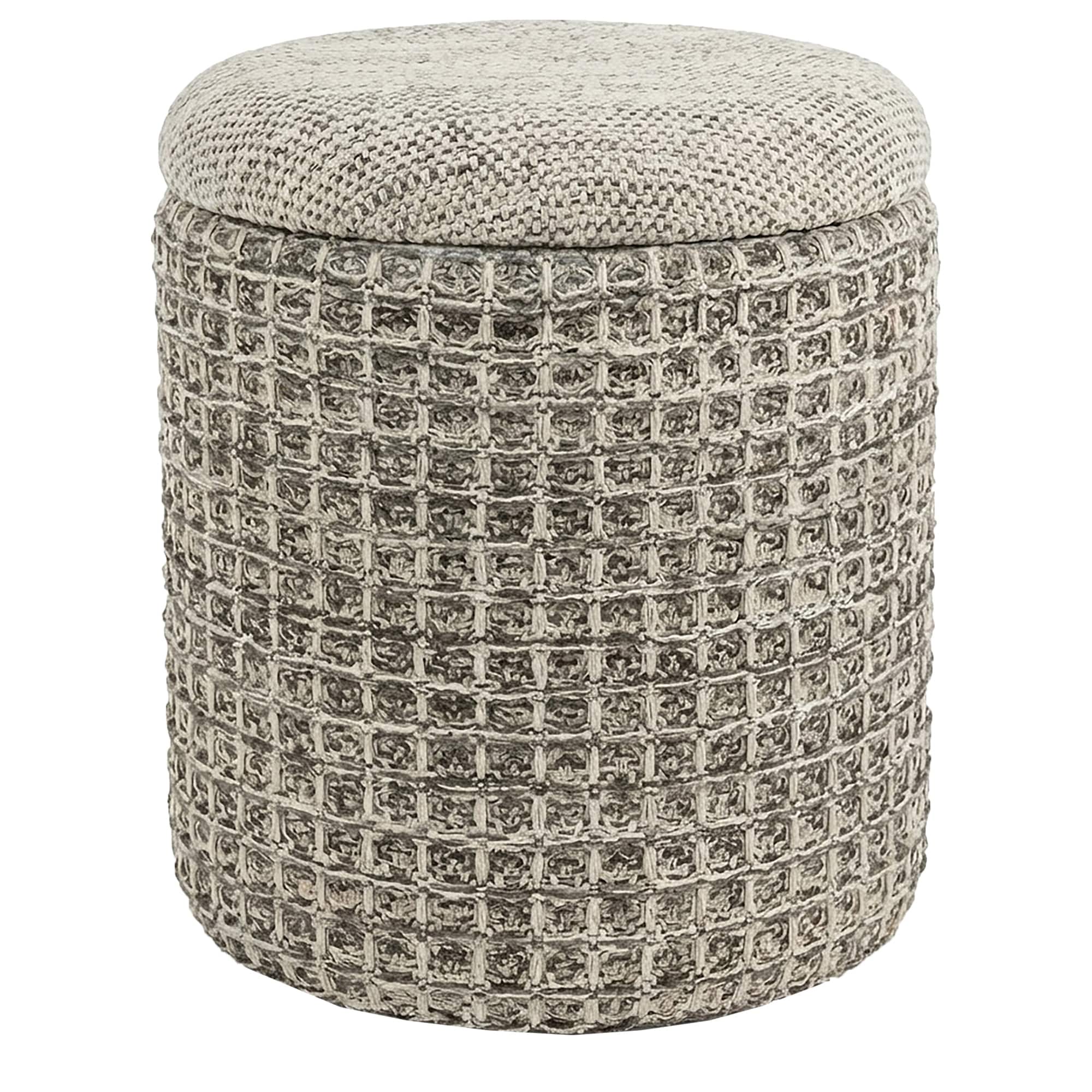 Modern Fabric Round Storage Ottoman