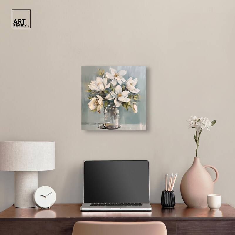 Prismatic Floral and Jar Canvas by Art Remedy, Gallery Wrapped