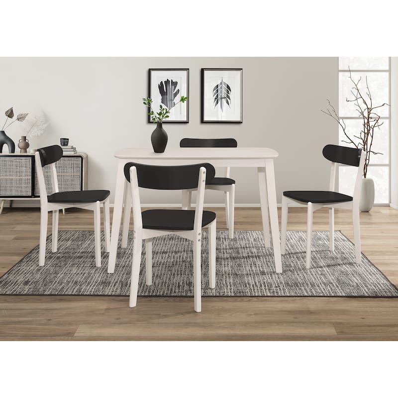 5 Pieces Kim Dining Set - Table and 4 Chairs - Black