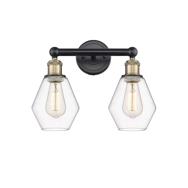 Innovations Lighting 616-2W-12-15 Cindyrella Vanity Cindyrella 2 Light - Black Antique Brass / Clear