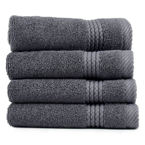 East'N Blue Lara Turkish Cotton Washcloth (Pack of 4) - Dark Grey