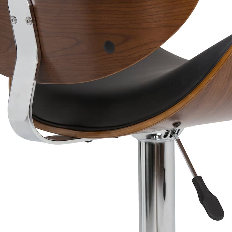 WYNDENHALL Avondale Mid Century Modern Bentwood Adjustable Swivel Bar Stool - 20.9 W x 20.5 D x 45.3 H