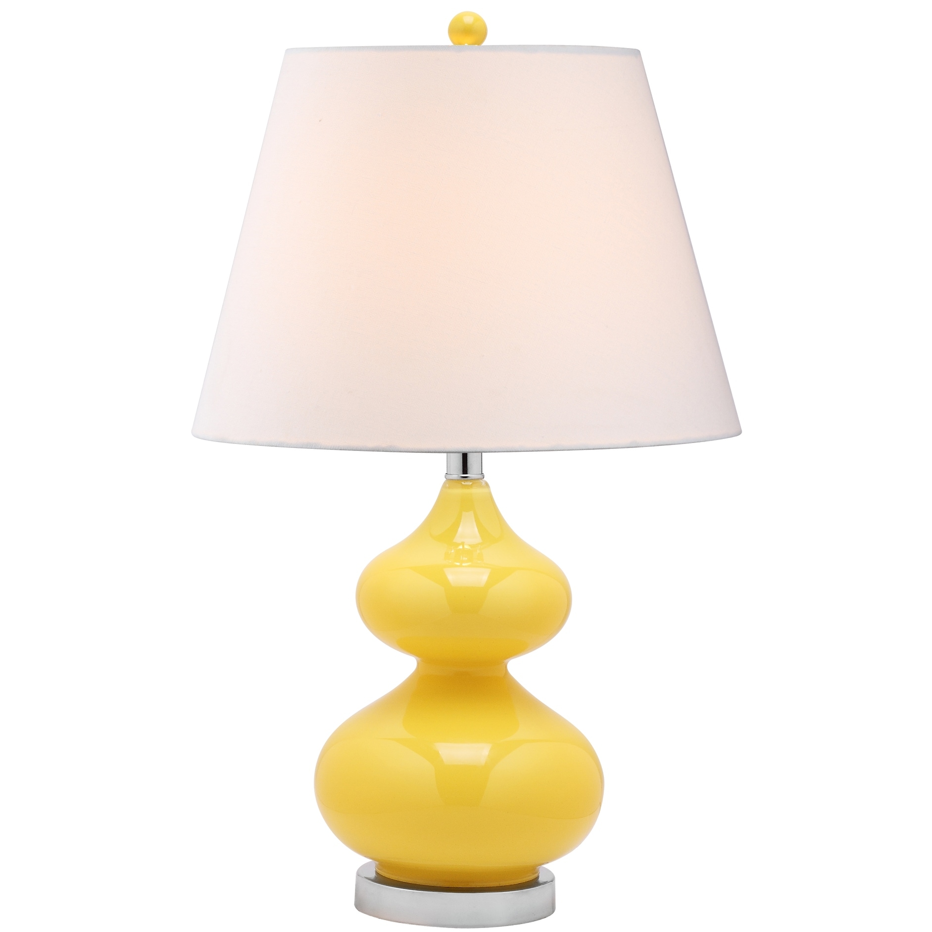SAFAVIEH Lighting 24-inch Eva Yellow Double Gourd Glass Table Lamp