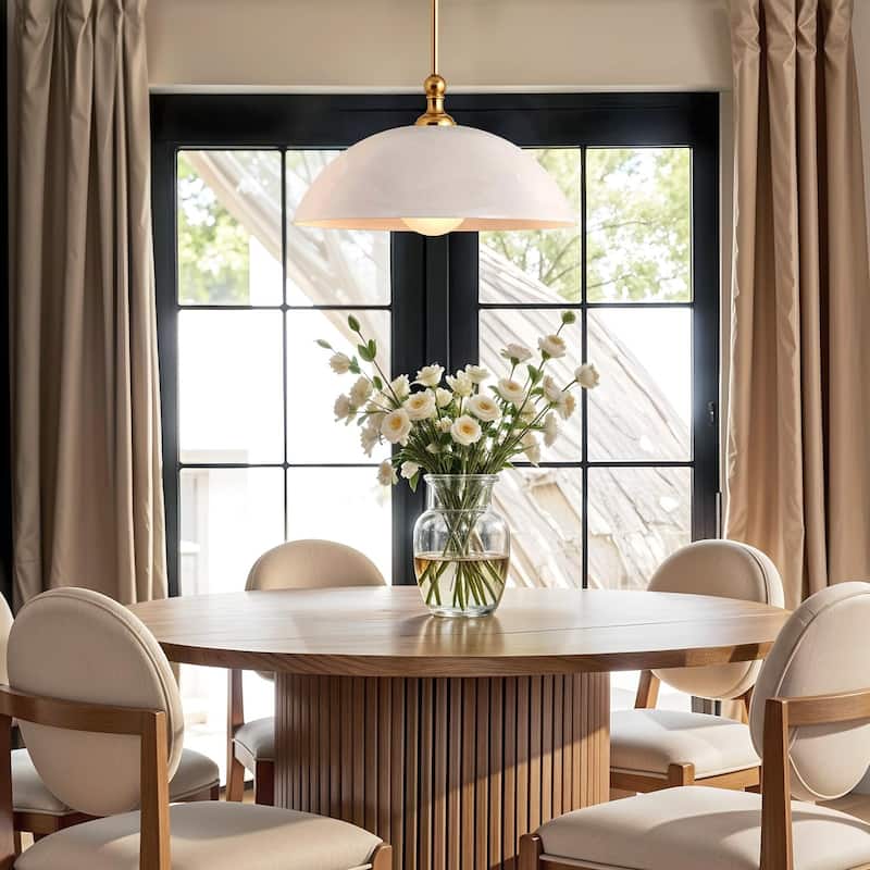 Eliza Dome Pendant Light - White - 18"