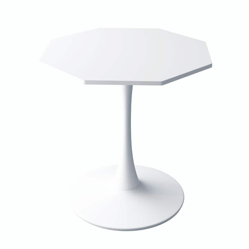 Sleek Octagonal Coffee Table with Printed Marble Top