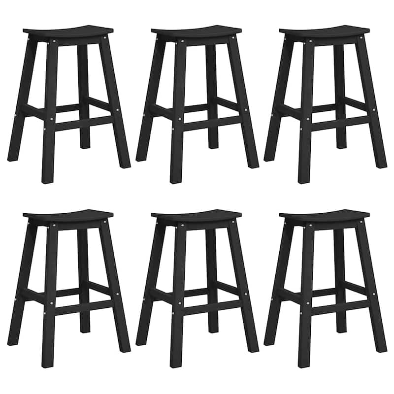 vidaXL Garden Bar Set 6 pcs Black HDPE - 20.47 x 16.93 x 28.94 in