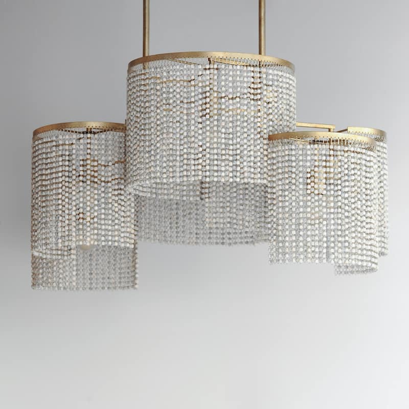 Maxim 22466WWD Fontaine 6 Light 27" Wide Beaded Linear Chandelier