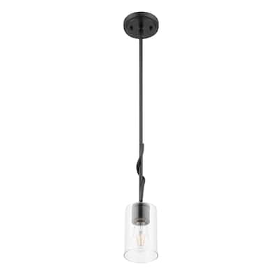 Prominence Home Lantier Mini Pendant Matte Black with Clear Glass