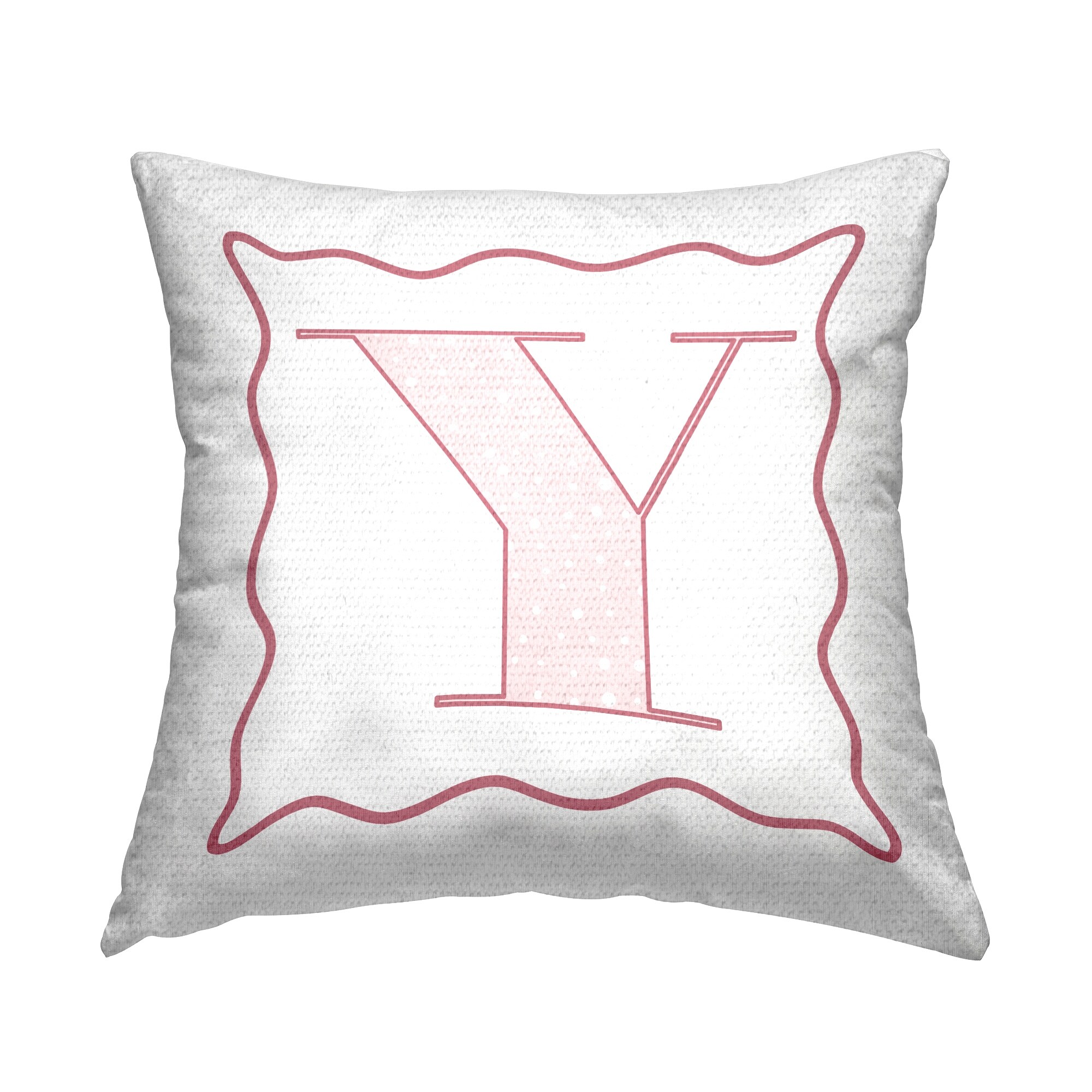 Stupell Pink Initial Letter Printed Outdoor Throw Pillow Design by Lil Rue W