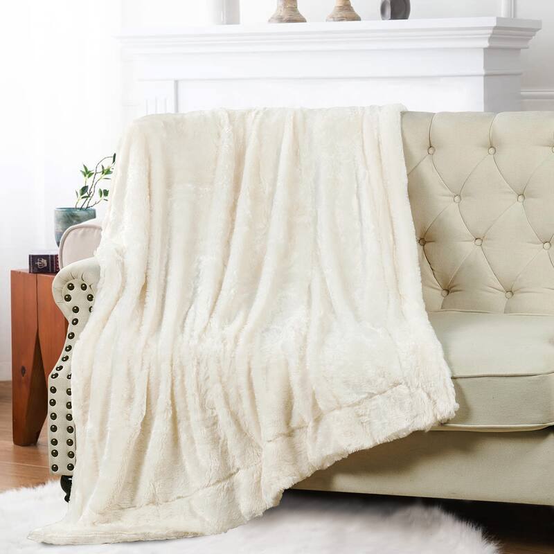 Belardo FauxFur Throw - 70" x 80" - Ivory