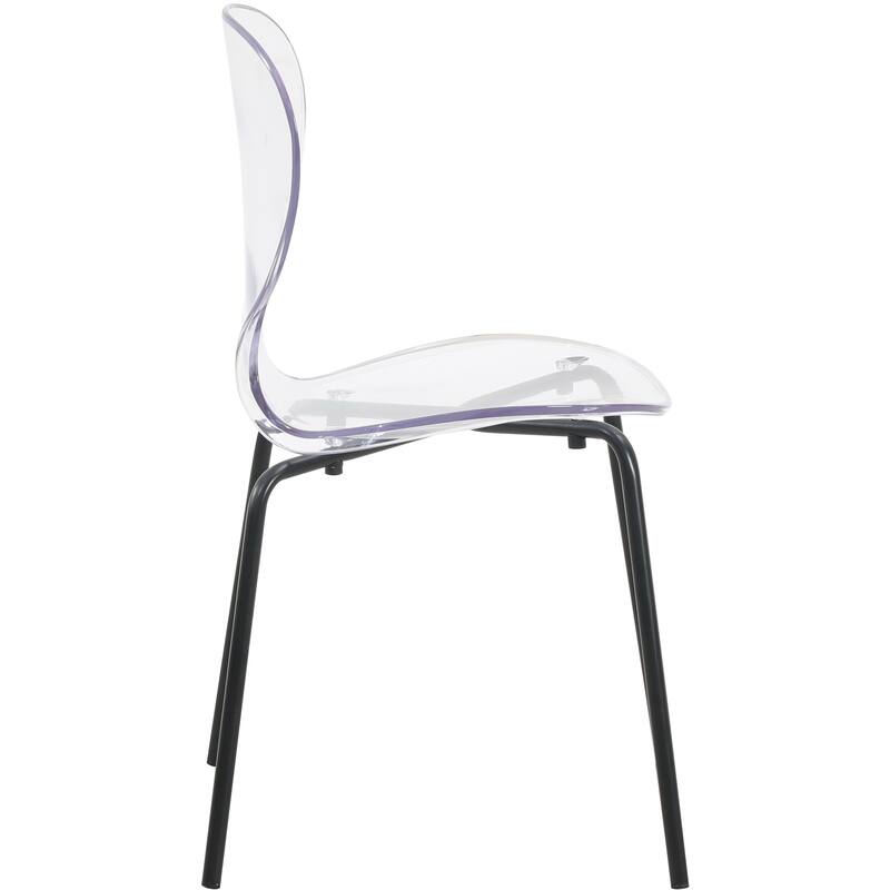 Stackable Plastic Dining Chair Transparent Modern Accent Side Chair for Indoor and Outdoor
