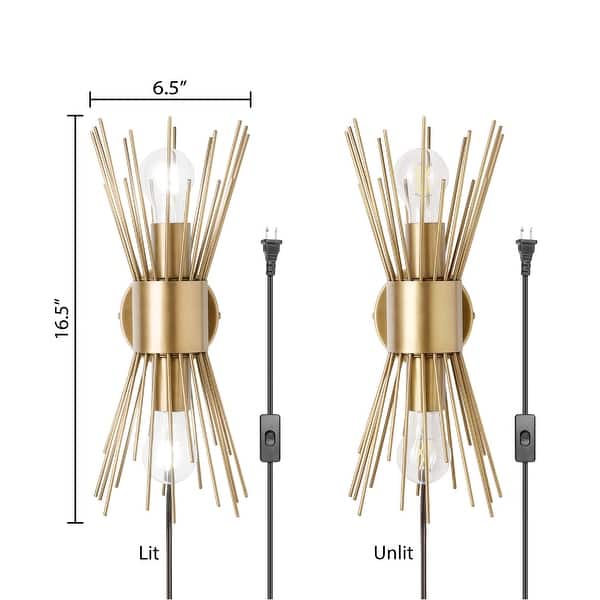 Ewan River of Goods Gold Metal Indoor Wall Sconce - 6.5" x 5.5" x 16.5"