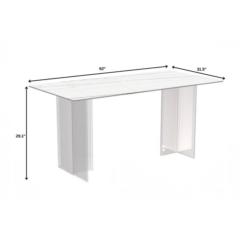 Kova Rectangular Dining Table with Sintered Stone/Glass Top