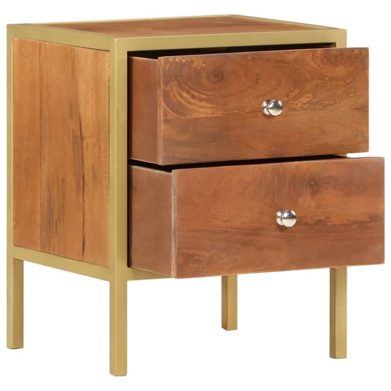 vidaXL Bedside Cabinet 15.7"x13.8"x19.7" Solid Mango Wood