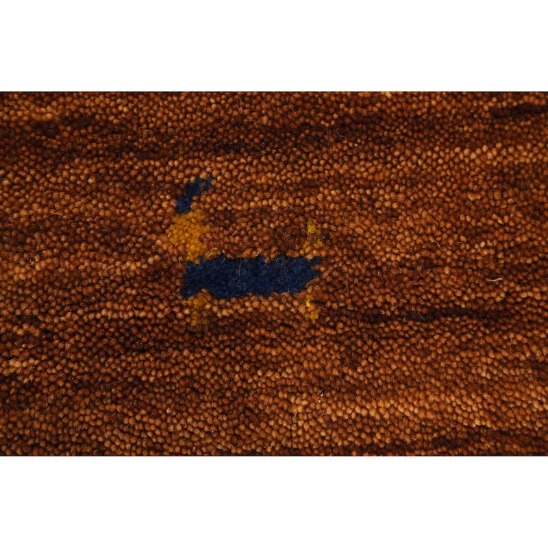 Hand Knotted Oriental 100% Wool Carpet Tribal Animal Pictorial Brown Gabbeh Area Rug - 8' 0'' X 8' 1''