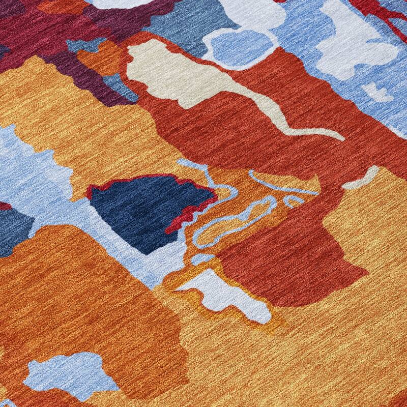 HomeRoots Abstract Transitional Rectangle Outdoor Rug