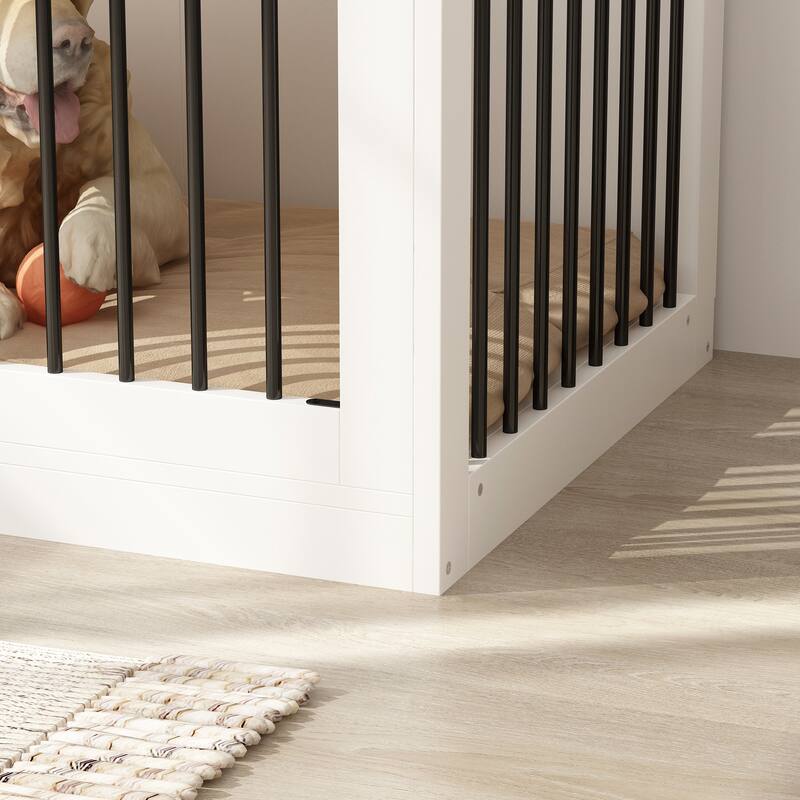Stylish Wooden Dog Crate Furniture with Storage, 3 Drawers