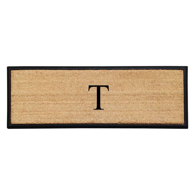 A1HC Rubber/Coir Molded Monogrammed Double Doormat 18"x48" - Monogrammed T