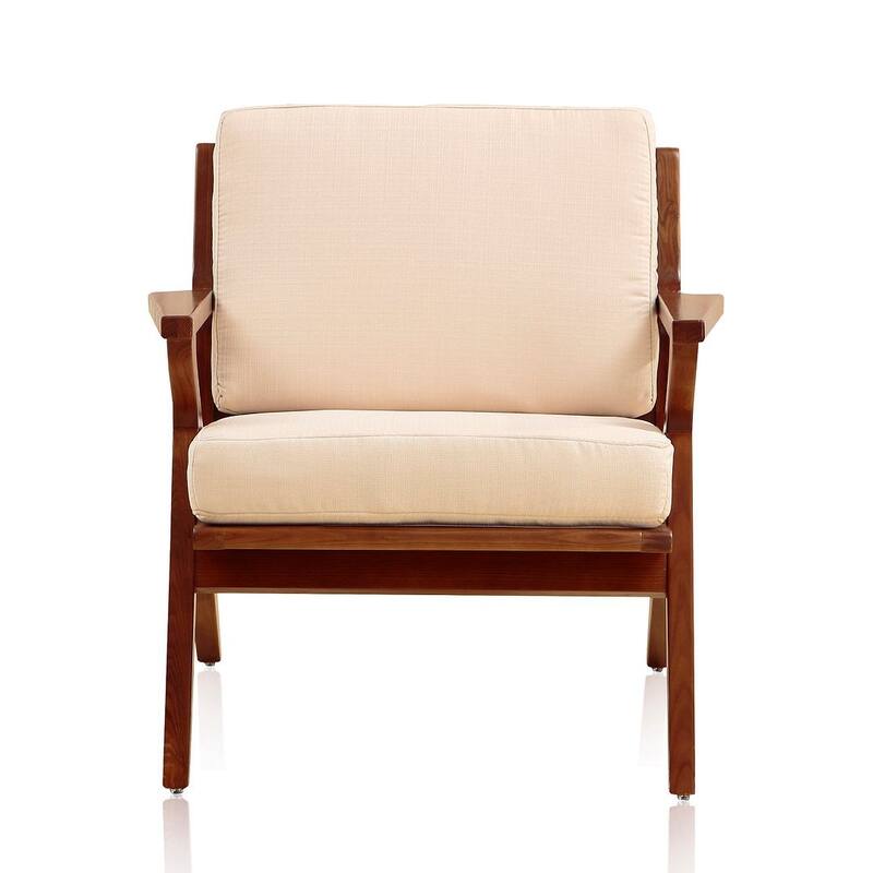 Manhattan Comfort Martelle Amber Twill Weave Accent Chair - Cream