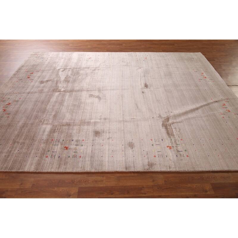 Gabbeh Oriental Area Rug Handmade Tribal Bedroom Silk Carpet - 7'9"x 9'7"