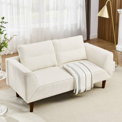 Convertible Futon Sofa Bed,Comfy Loveseat Sofa,Adjustable Armrest,Strengthen Wood,Thick Padded Cushion,Small 2 Seater Couch