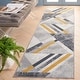 preview thumbnail 4 of 11, SAFAVIEH Odyssey Xaviera Mid-Century Modern Rug 2'2" x 8' Runner - Grey/Gold Black - Runner