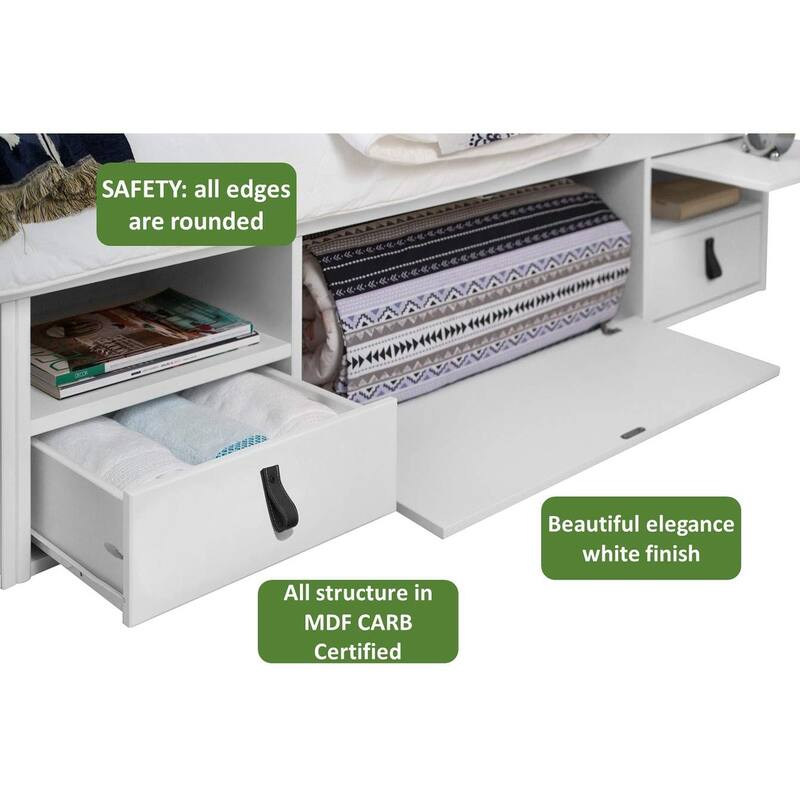 Copper Grove Rivne Storage Platform Bed with Drawers and Shelves