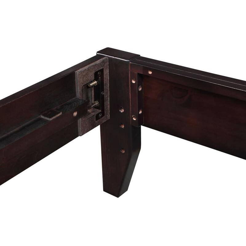 Full Size Wood Platform Bed with Tapered Legs and Headboard Compatible