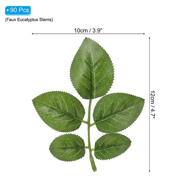 4.7x3.9" Artificial Green Leaves Bulk Greenery Fake Rose Leaves - Bed ...