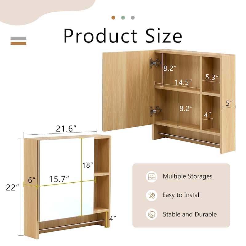 Bathroom Mirror Cabinet Wall Mounted