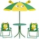 preview thumbnail 1 of 7, Qaba Kids Picnic Table and Chair Set, Outdoor Activity Table with Foldable Chairs, Removable Umbrella, Green Green