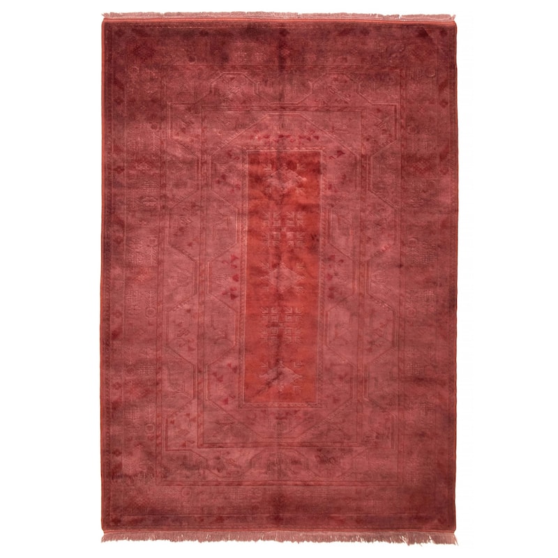 ECARPETGALLERY Hand-knotted Color Transition Burgundy Wool Rug - 6'6 x 9'6 - Burgundy - 6'6 x 9'6