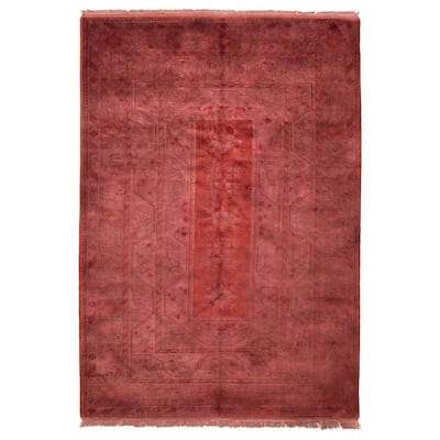 ECARPETGALLERY Hand-knotted Color Transition Burgundy Wool Rug - 6'6 x 9'6
