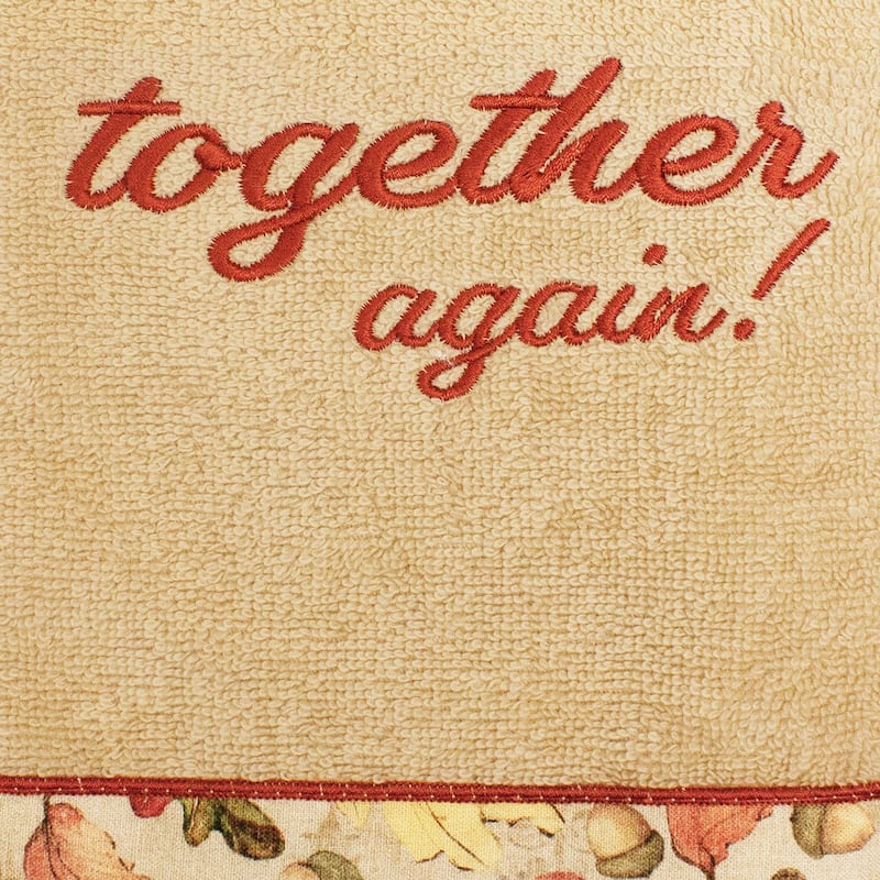 Authentic Hotel and Spa Thanksgiving Together Again - Embroidered Luxury 100% Turkish Cotton Hand Towel