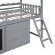 preview thumbnail 11 of 13, Grey Twin Pinewood Loft Bed with Fence and Storage