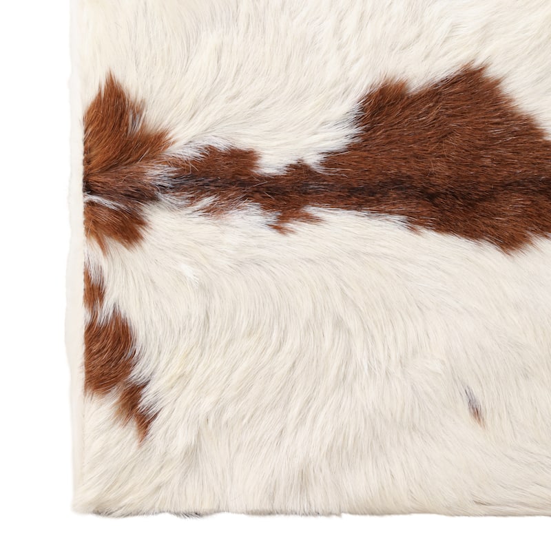 Leather Ottomans Footrests Finish Boho Style (Set of 2) - 21" Ivory