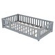 preview thumbnail 78 of 79, Modern Floor Bed with Safety Guardrails and Door, Suitable for Kids