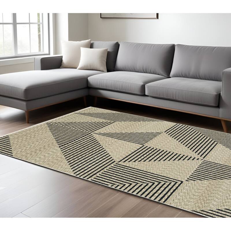 HomeRootsGeometric Modern Runner Area Rug - 133.86' X '94.49' X '0.32