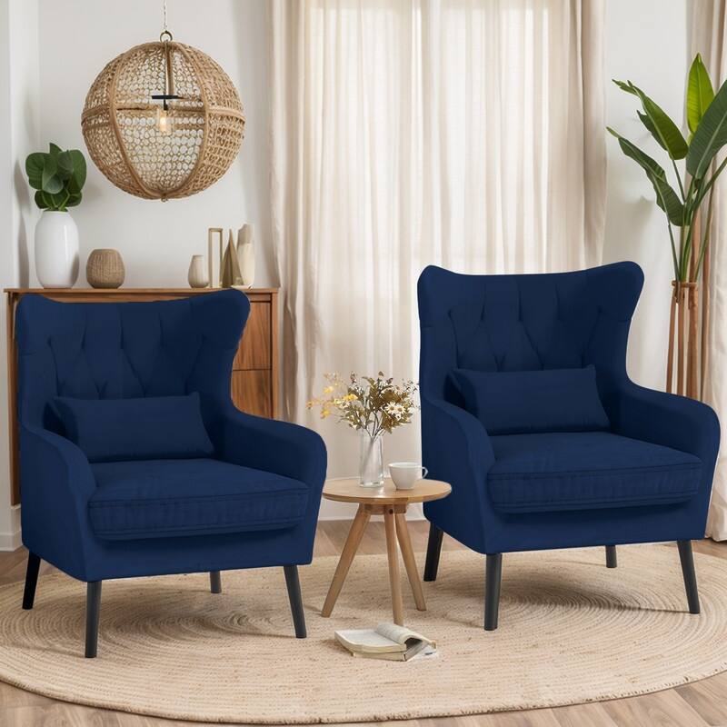 Velvet Accent Chair Upholstered Comfy Thick Cushion For Living Room