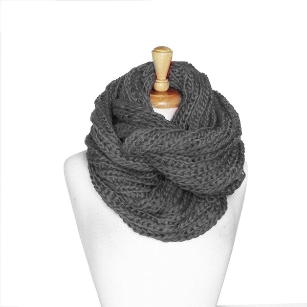 Womens Thick Knit Winter Infinity Circle Loop Scarf