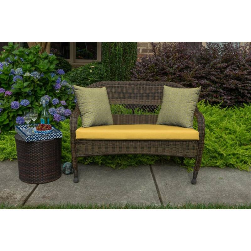 Sunbrella 43.5-inch Solid Color Outdoor Settee Cushion