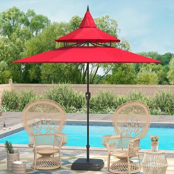 blue offset patio umbrella with solar lights RITSU 10 ft Blue Offset Cantilever Patio Umbrella with Solar LED Lights Crank Lift Tilt Adjustment Polyester Canopy Waterproof Fabric UV Resistant