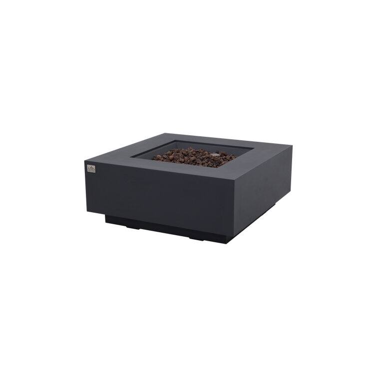 Brooklyn 40" Square Concrete Fire Pit Table by AMS Fireplace